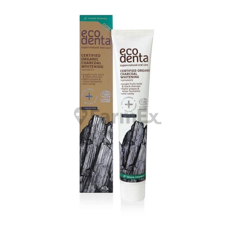 Pasta Dental "Eco Denta" Certified Organic Charcoal Whitening x 100 mL Biok